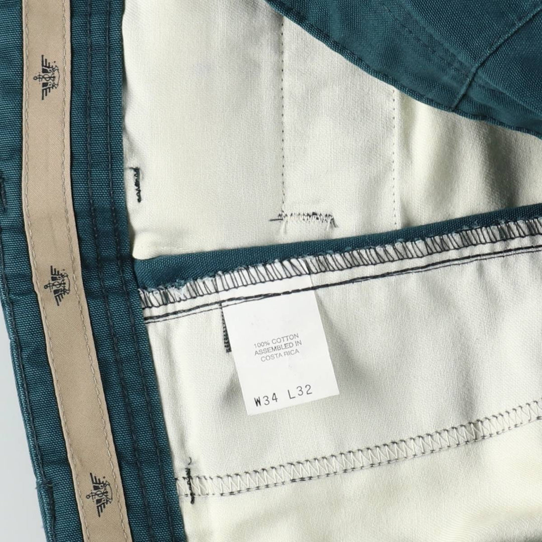 90'S Dockers Levi's Classic Fit Two-Pleat Duck Work Pants Men's W34 (approx.) Vintage cotton Green type dark green Vintage Second Hand