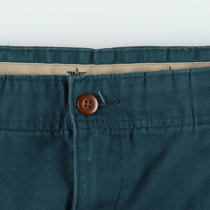 90'S Dockers Levi's Classic Fit Two-Pleat Duck Work Pants Men's W34 (approx.) Vintage cotton Green type dark green Vintage Second Hand