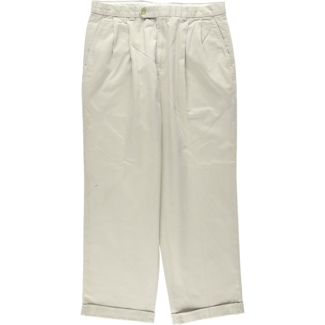 Ralph Lauren LAUREN Two-Pleat Chino Pants, Men's Size W34 (approx.) cotton ivory Vintage Second Hand