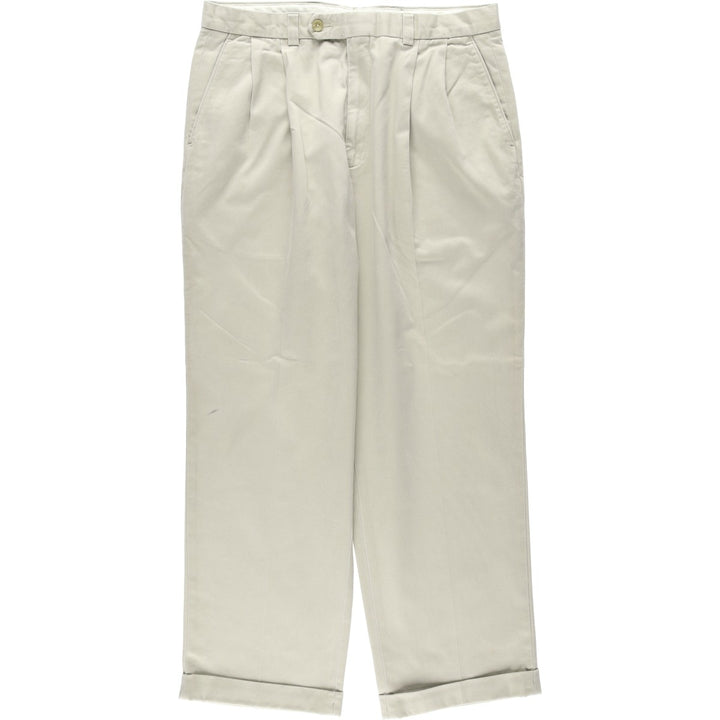 Ralph Lauren LAUREN Two-Pleat Chino Pants, Men's Size W34 (approx.) cotton ivory Vintage Second Hand