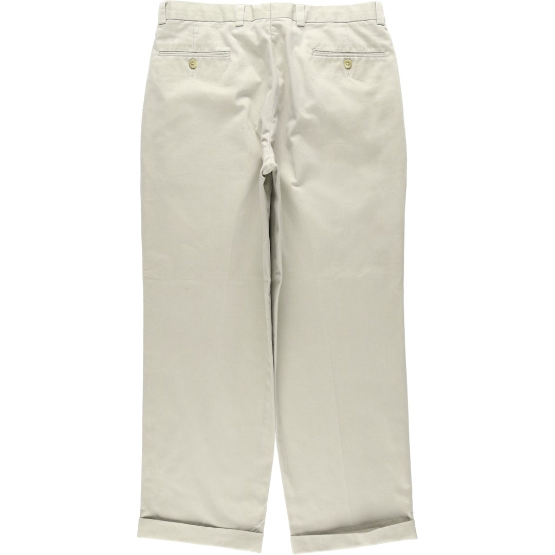 Ralph Lauren LAUREN Two-Pleat Chino Pants, Men's Size W34 (approx.) cotton ivory Vintage Second Hand