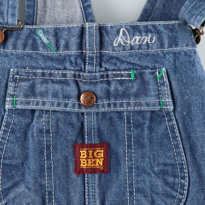 80'S Big Ben denim overalls, men's size W34 (approx.), vintage. cotton blue type Vintage Second Hand