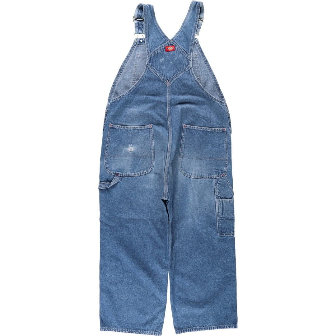 Dickies denim overalls for men, equivalent to W39 cotton Blue type light blue Vintage Second Hand