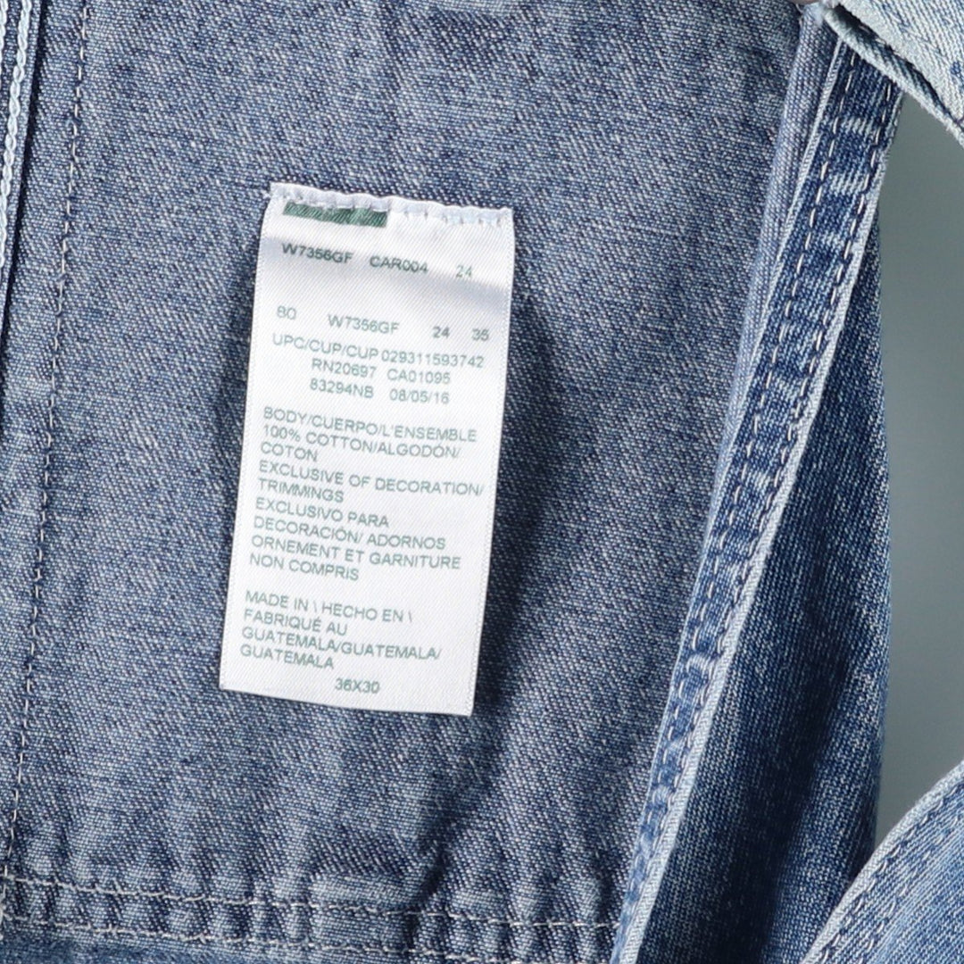 Dickies denim overalls for men, equivalent to W39 cotton Blue type light blue Vintage Second Hand