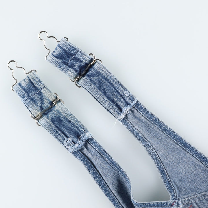 Dickies denim overalls for men, equivalent to W39 cotton Blue type light blue Vintage Second Hand