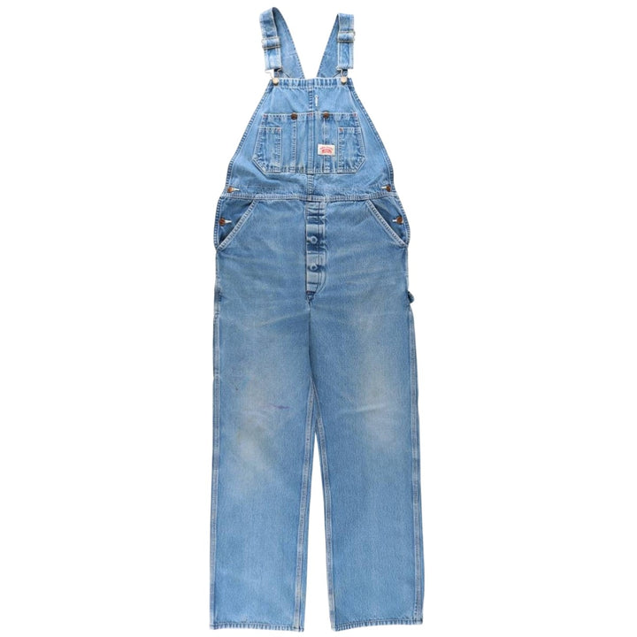 Round House denim overalls, men's size W36 (approx.) cotton blue type Vintage Second Hand