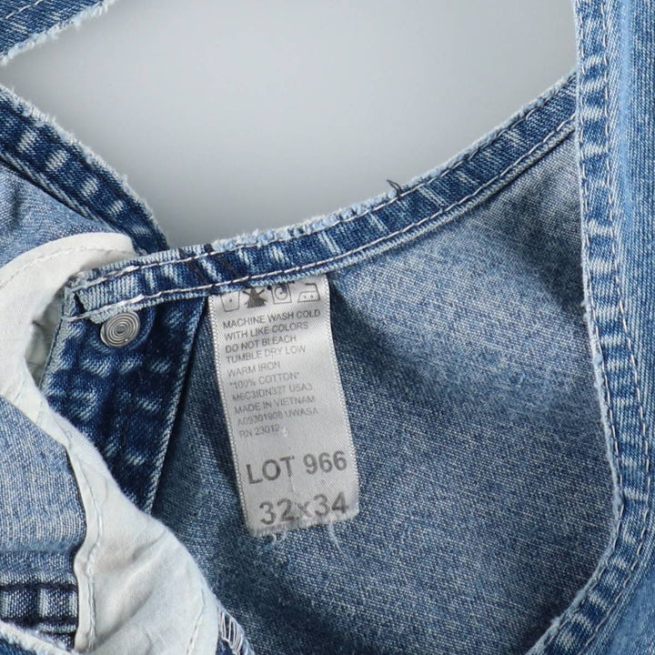 Round House denim overalls, men's size W36 (approx.) cotton blue type Vintage Second Hand
