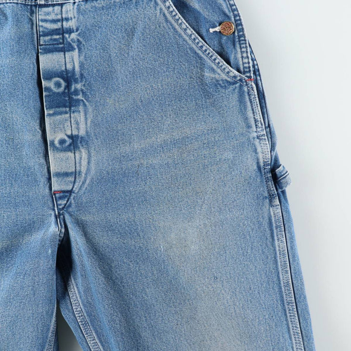 Round House denim overalls, men's size W36 (approx.) cotton blue type Vintage Second Hand