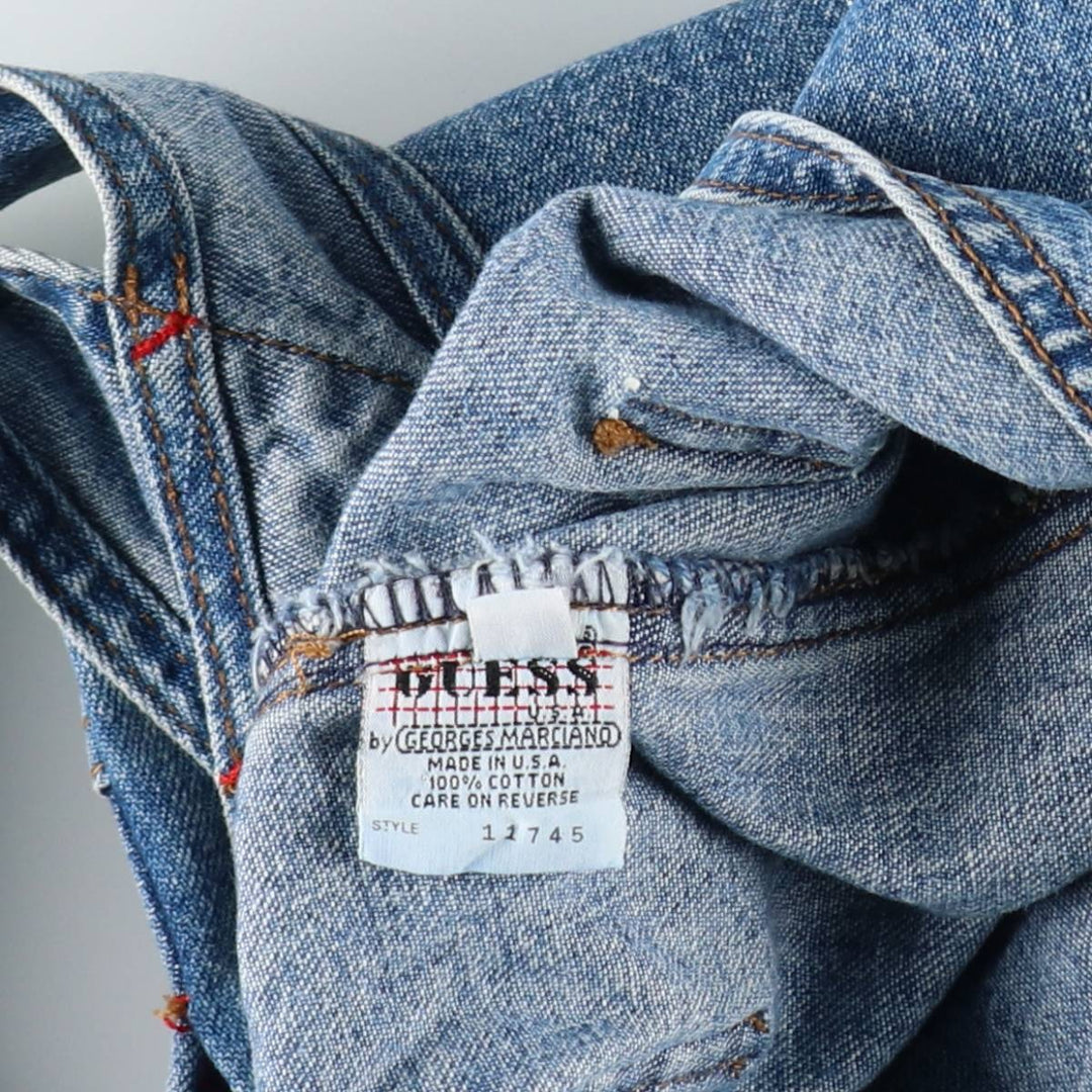 90'S Guess by Georges Marciano denim overalls, made in the USA, men's size W34 (approx.), vintage. cotton blue type Vintage Second Hand