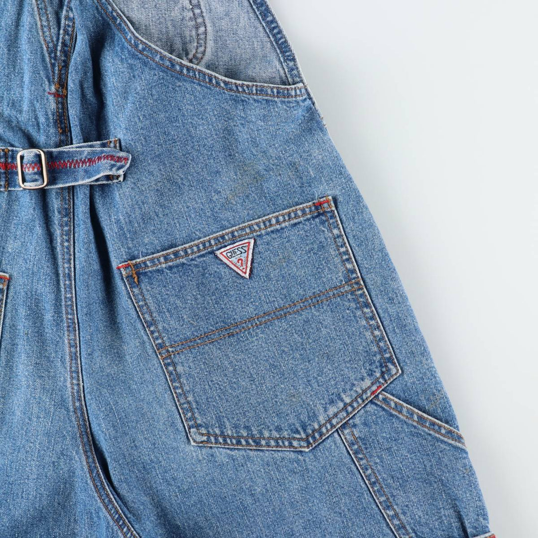 90'S Guess by Georges Marciano denim overalls, made in the USA, men's size W34 (approx.), vintage. cotton blue type Vintage Second Hand