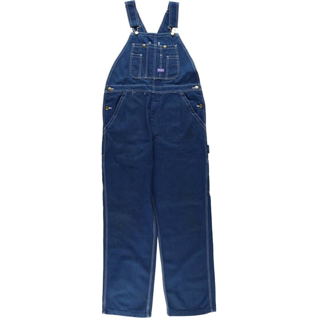 Big Smith Bat-Dyed Denim Overalls, Men's Size W37 (approx.) cotton Purple type blue-purple Vintage Second Hand