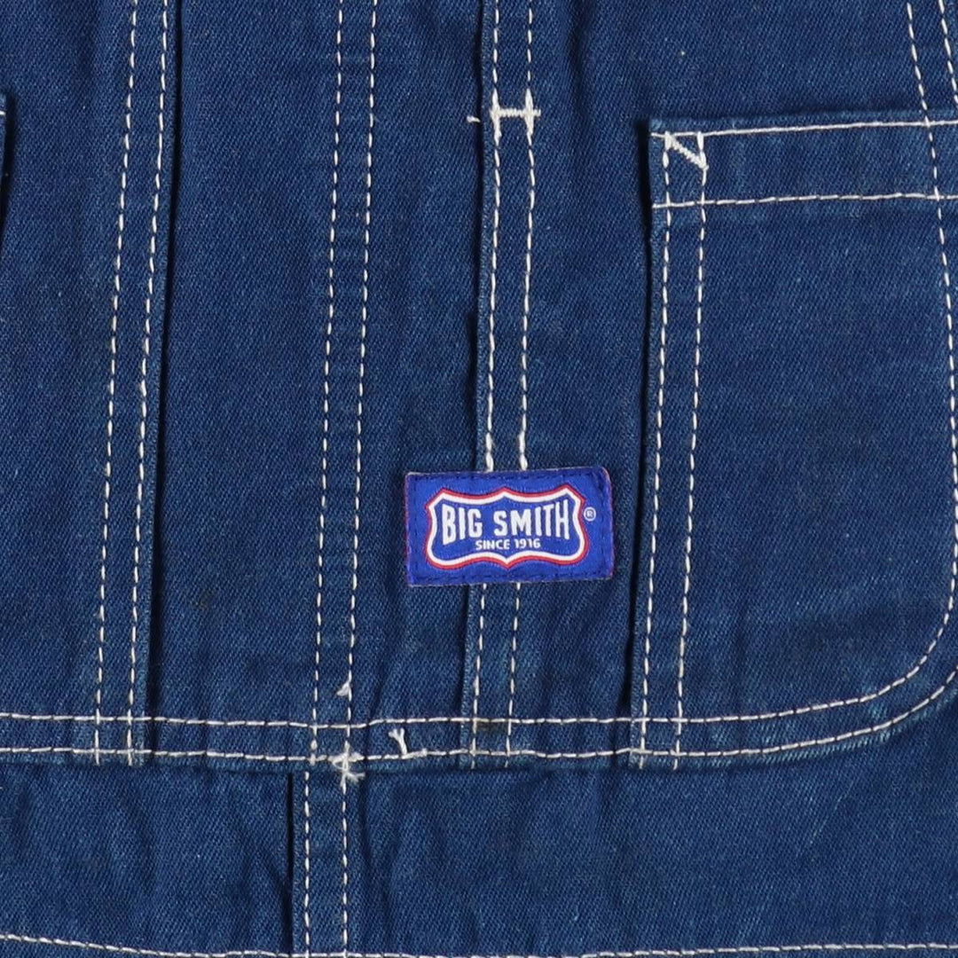 Big Smith Bat-Dyed Denim Overalls, Men's Size W37 (approx.) cotton Purple type blue-purple Vintage Second Hand