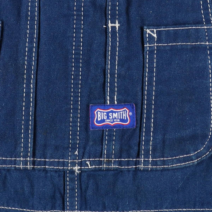 Big Smith Bat-Dyed Denim Overalls, Men's Size W37 (approx.) cotton Purple type blue-purple Vintage Second Hand