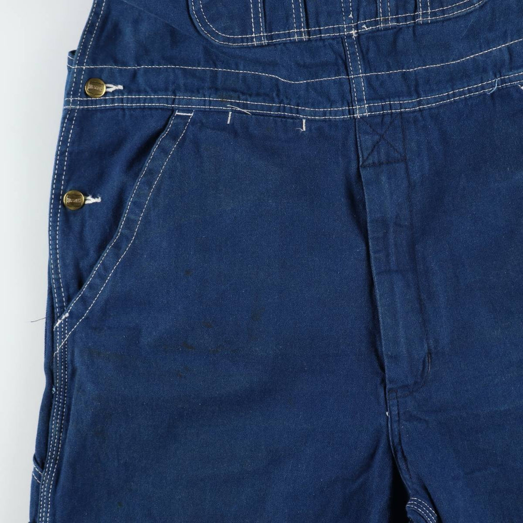 Big Smith Bat-Dyed Denim Overalls, Men's Size W37 (approx.) cotton Purple type blue-purple Vintage Second Hand