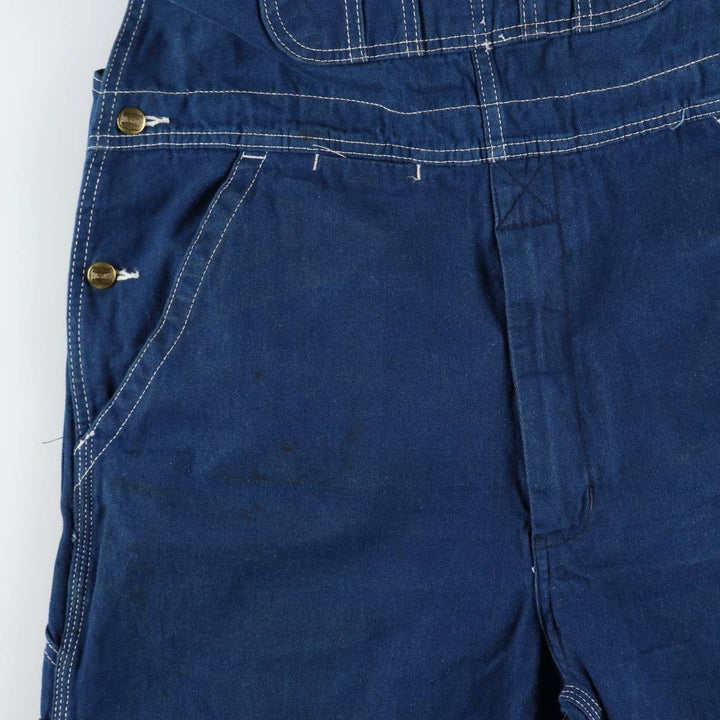 Big Smith Bat-Dyed Denim Overalls, Men's Size W37 (approx.) cotton Purple type blue-purple Vintage Second Hand