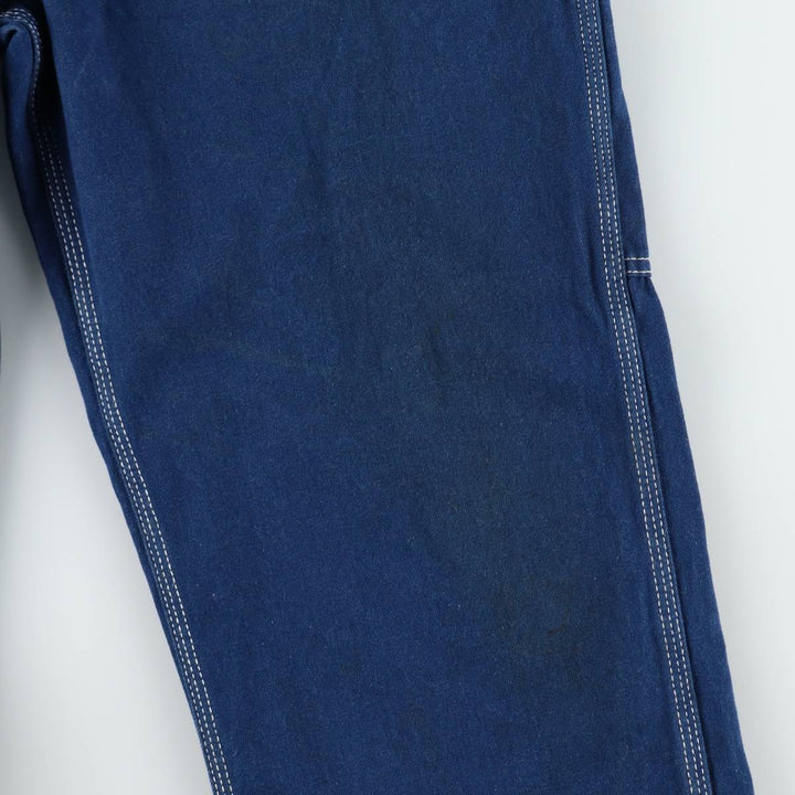 Big Smith Bat-Dyed Denim Overalls, Men's Size W37 (approx.) cotton Purple type blue-purple Vintage Second Hand