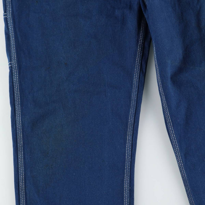 Big Smith Bat-Dyed Denim Overalls, Men's Size W37 (approx.) cotton Purple type blue-purple Vintage Second Hand