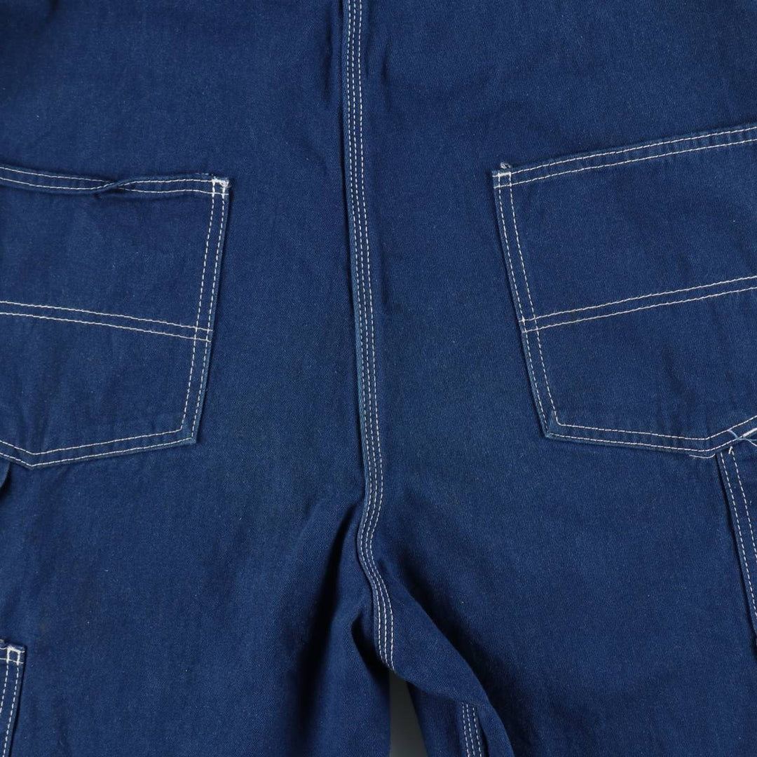 Big Smith Bat-Dyed Denim Overalls, Men's Size W37 (approx.) cotton Purple type blue-purple Vintage Second Hand