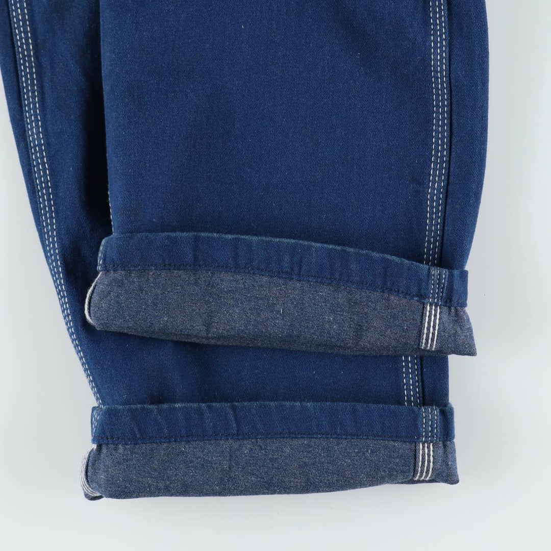 Big Smith Bat-Dyed Denim Overalls, Men's Size W37 (approx.) cotton Purple type blue-purple Vintage Second Hand