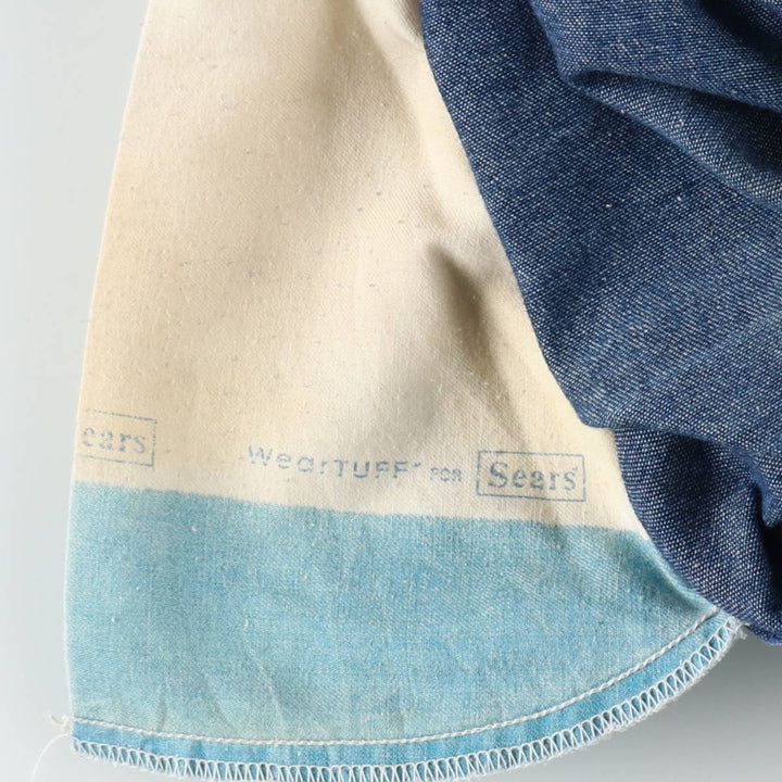 ~90'S Sears ROEBUCKS denim overalls, made in USA, men's size W40 equivalent, vintage. cotton blue type Vintage Second Hand