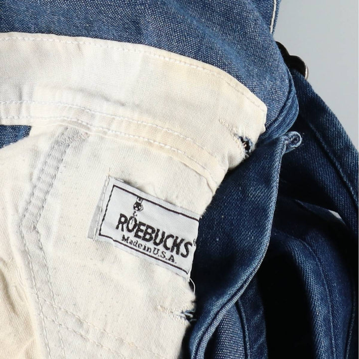 ~90'S Sears ROEBUCKS denim overalls, made in USA, men's size W40 equivalent, vintage. cotton blue type Vintage Second Hand