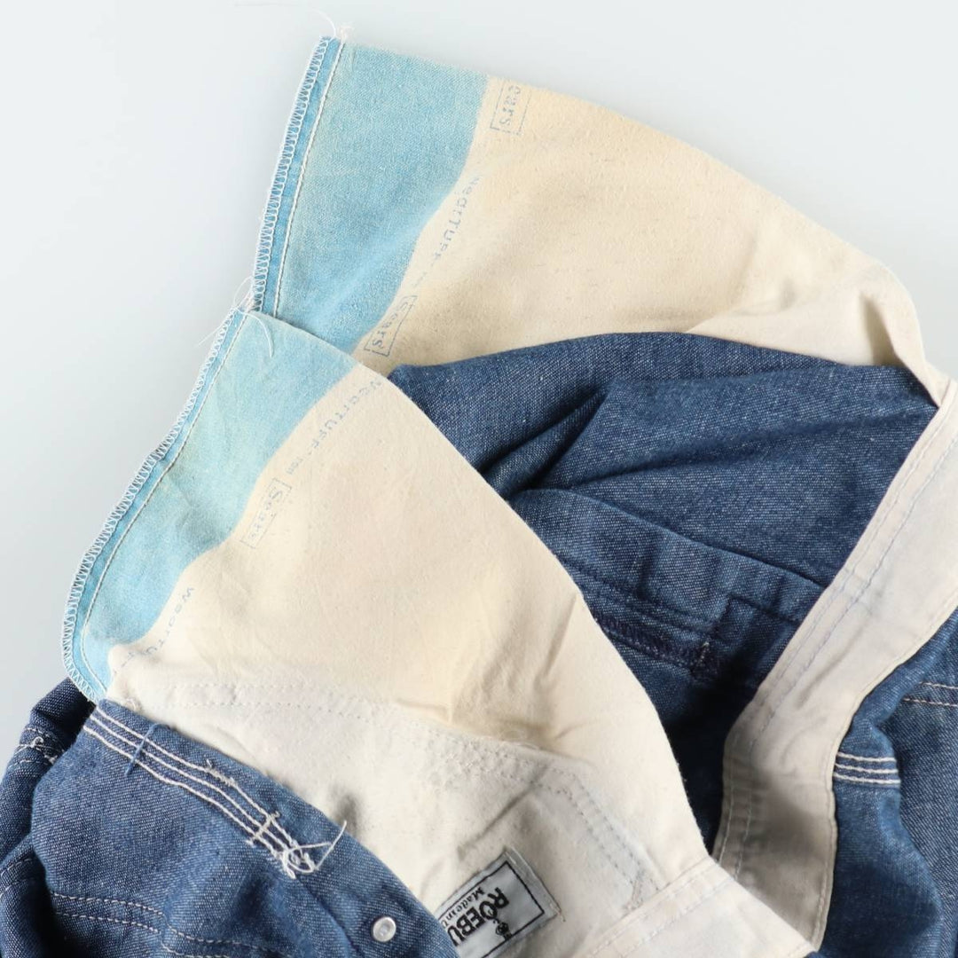 ~90'S Sears ROEBUCKS denim overalls, made in USA, men's size W40 equivalent, vintage. cotton blue type Vintage Second Hand