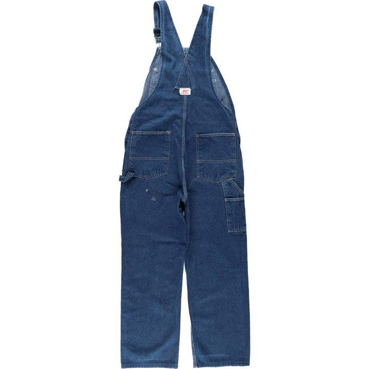 Round House Men's Denim Overalls, Made in the USA, Size W34 cotton blue type Vintage Second Hand