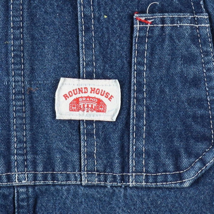Round House Men's Denim Overalls, Made in the USA, Size W34 cotton blue type Vintage Second Hand