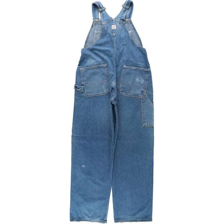 Big Size Pointer Denim Overalls for Men (equivalent to W40) unclear blue type Vintage Second Hand