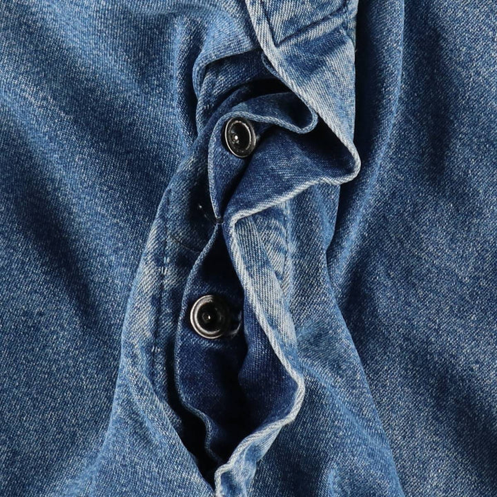 Big Size Pointer Denim Overalls for Men (equivalent to W40) unclear blue type Vintage Second Hand