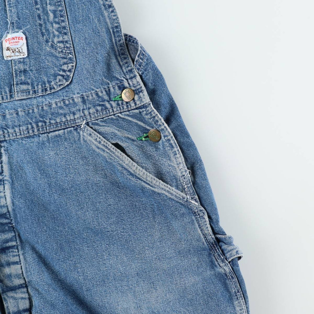 Big Size Pointer Denim Overalls for Men (equivalent to W40) unclear blue type Vintage Second Hand