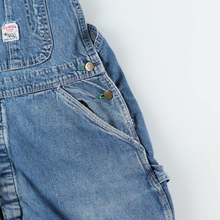 Big Size Pointer Denim Overalls for Men (equivalent to W40) unclear blue type Vintage Second Hand