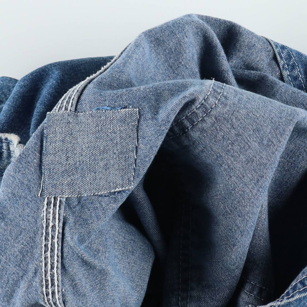 Big Size Pointer Denim Overalls for Men (equivalent to W40) unclear blue type Vintage Second Hand