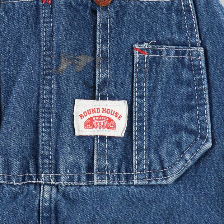 Round House Men's Denim Overalls, Made in the USA, Size W34 cotton blue type Vintage Second Hand