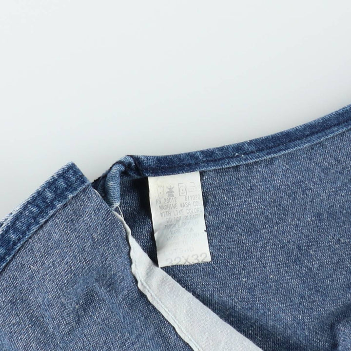 Round House Men's Denim Overalls, Made in the USA, Size W34 cotton blue type Vintage Second Hand