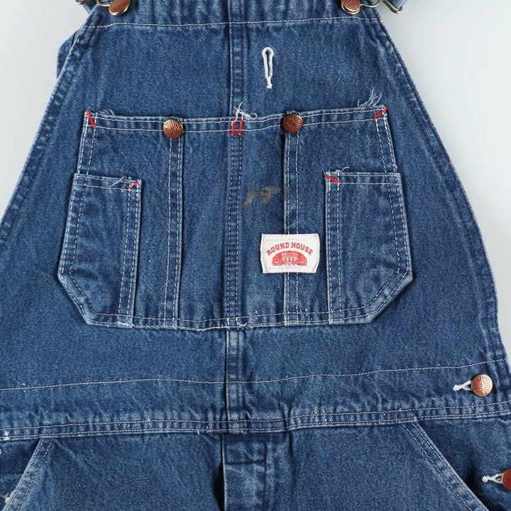 Round House Men's Denim Overalls, Made in the USA, Size W34 cotton blue type Vintage Second Hand