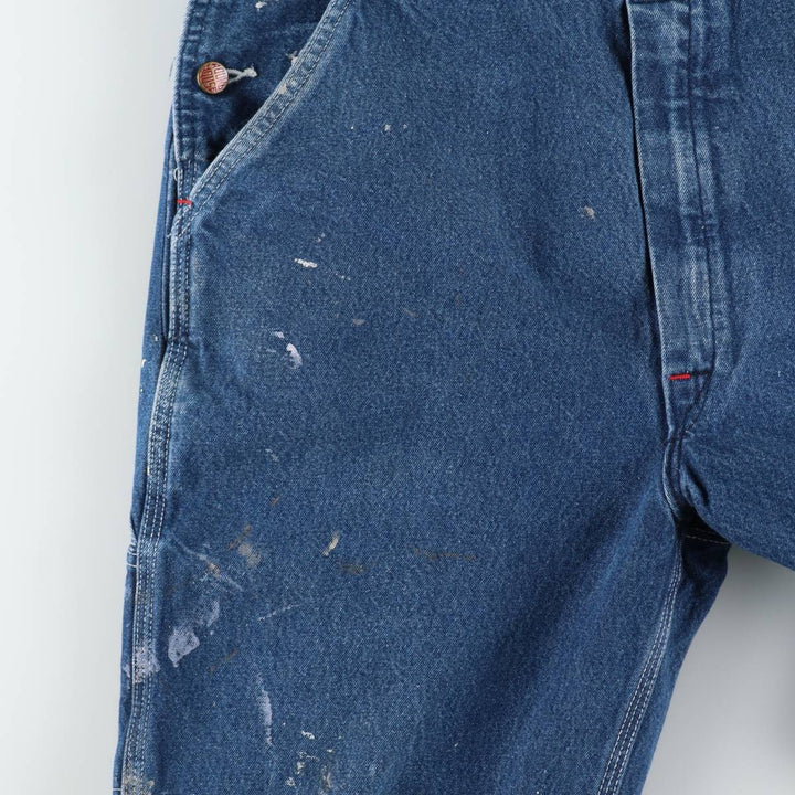 Round House Men's Denim Overalls, Made in the USA, Size W34 cotton blue type Vintage Second Hand