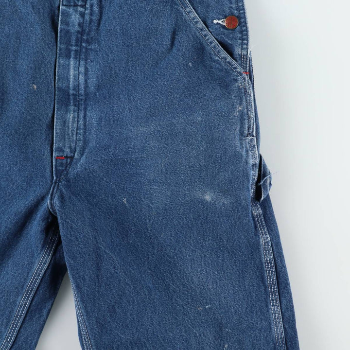 Round House Men's Denim Overalls, Made in the USA, Size W34 cotton blue type Vintage Second Hand