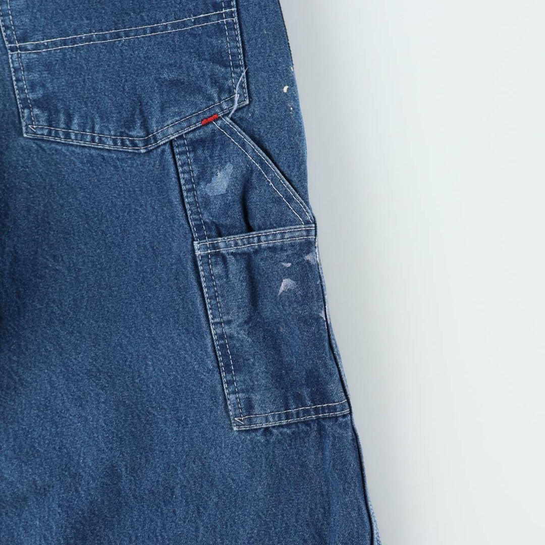 Round House Men's Denim Overalls, Made in the USA, Size W34 cotton blue type Vintage Second Hand