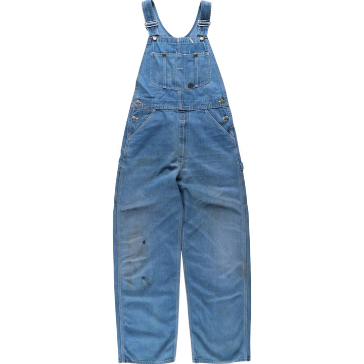 ROEBUCKS denim overalls, men's size W34 (approx.) unclear blue type Vintage Second Hand