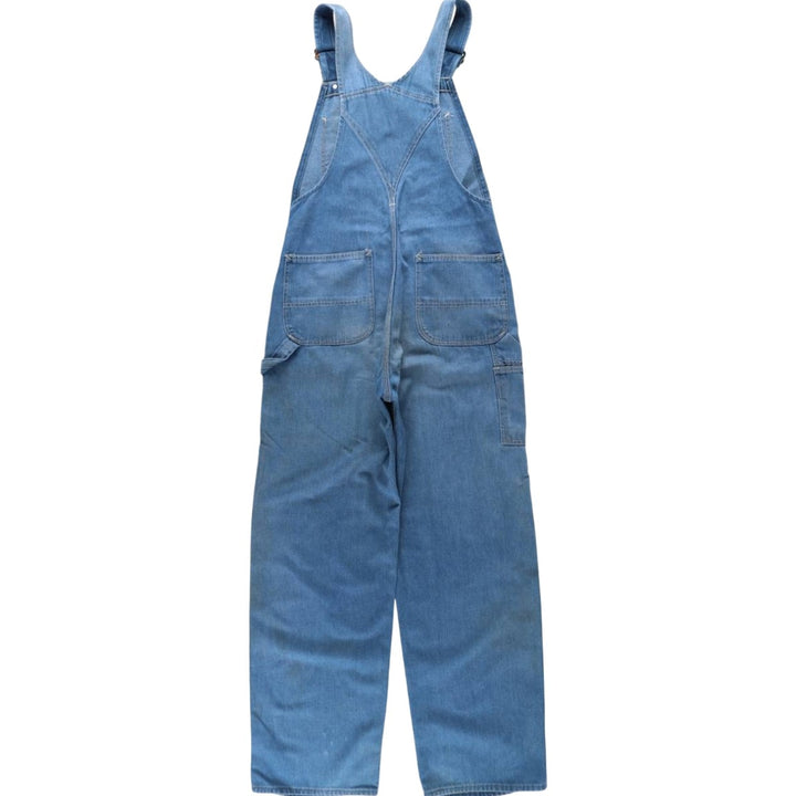 ROEBUCKS denim overalls, men's size W34 (approx.) unclear blue type Vintage Second Hand