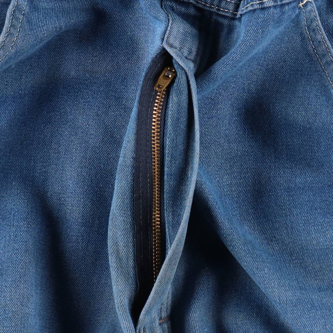 ROEBUCKS denim overalls, men's size W34 (approx.) unclear blue type Vintage Second Hand