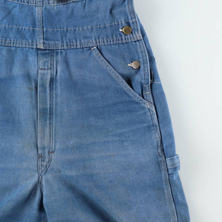 ROEBUCKS denim overalls, men's size W34 (approx.) unclear blue type Vintage Second Hand