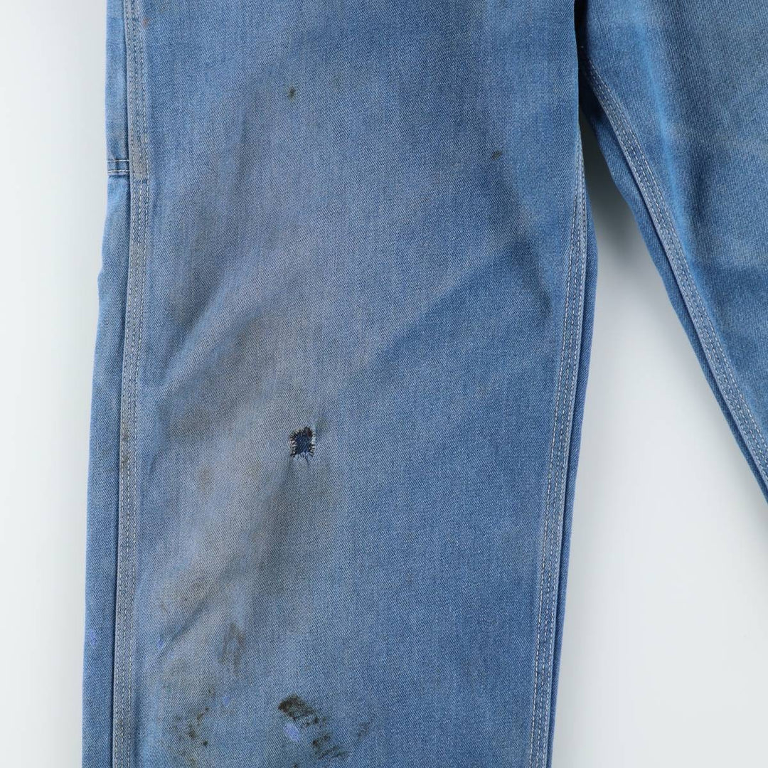 ROEBUCKS denim overalls, men's size W34 (approx.) unclear blue type Vintage Second Hand