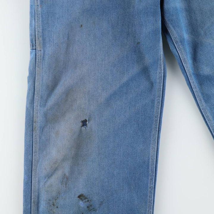 ROEBUCKS denim overalls, men's size W34 (approx.) unclear blue type Vintage Second Hand