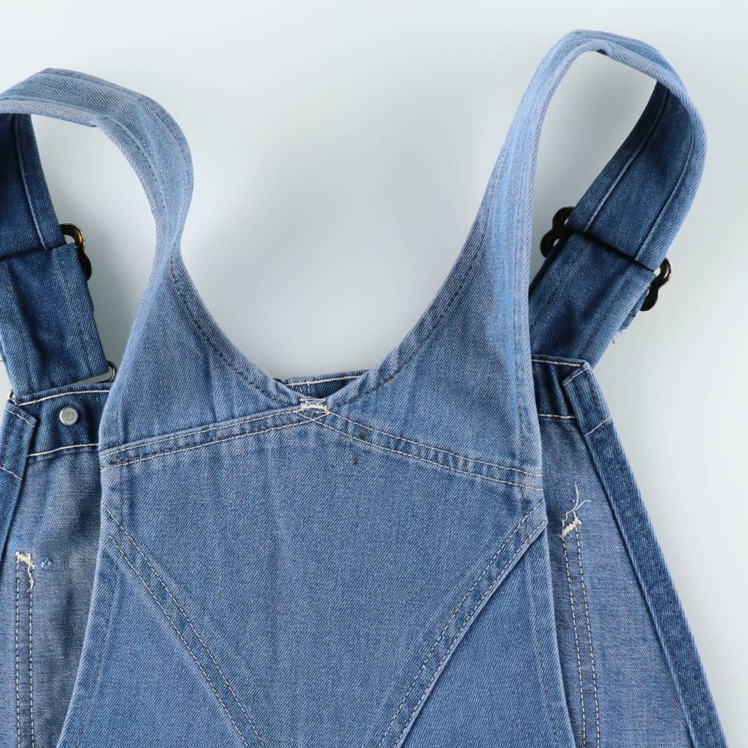 ROEBUCKS denim overalls, men's size W34 (approx.) unclear blue type Vintage Second Hand