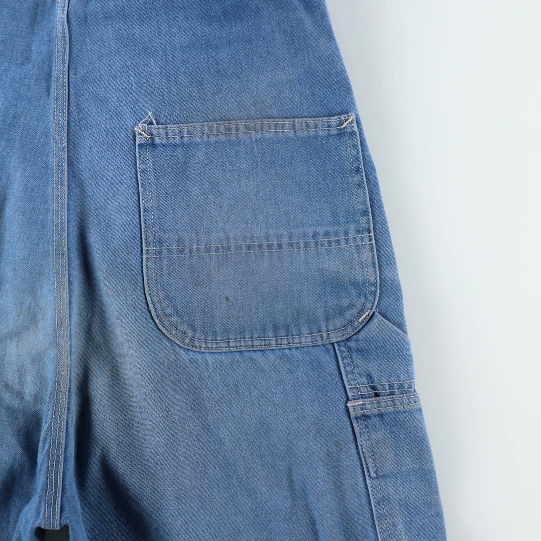 ROEBUCKS denim overalls, men's size W34 (approx.) unclear blue type Vintage Second Hand
