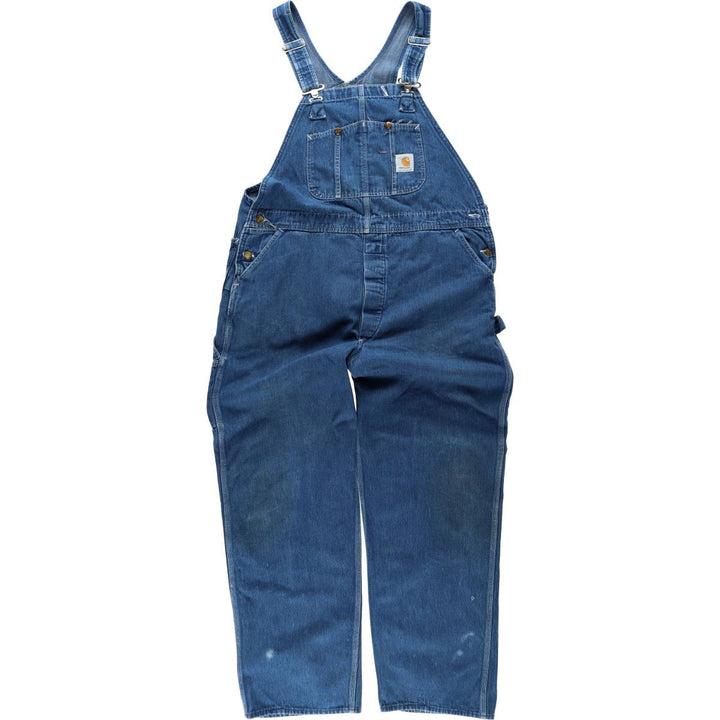 Carhartt Big Size Denim Overalls for Men (equivalent to W42) unclear blue type Vintage Second Hand