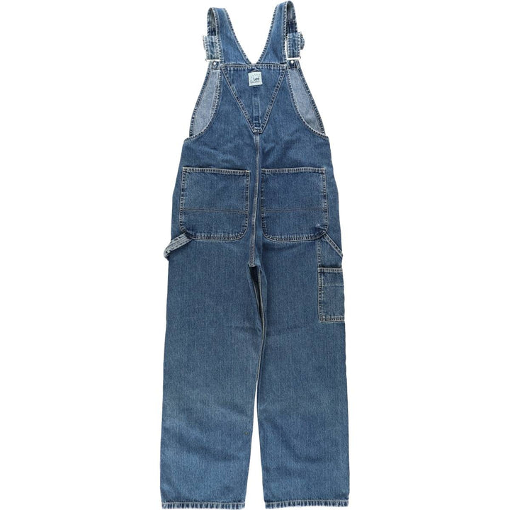 Lee DUNGAREES denim overalls, men's size W34 (approx.) unclear blue type Vintage Second Hand