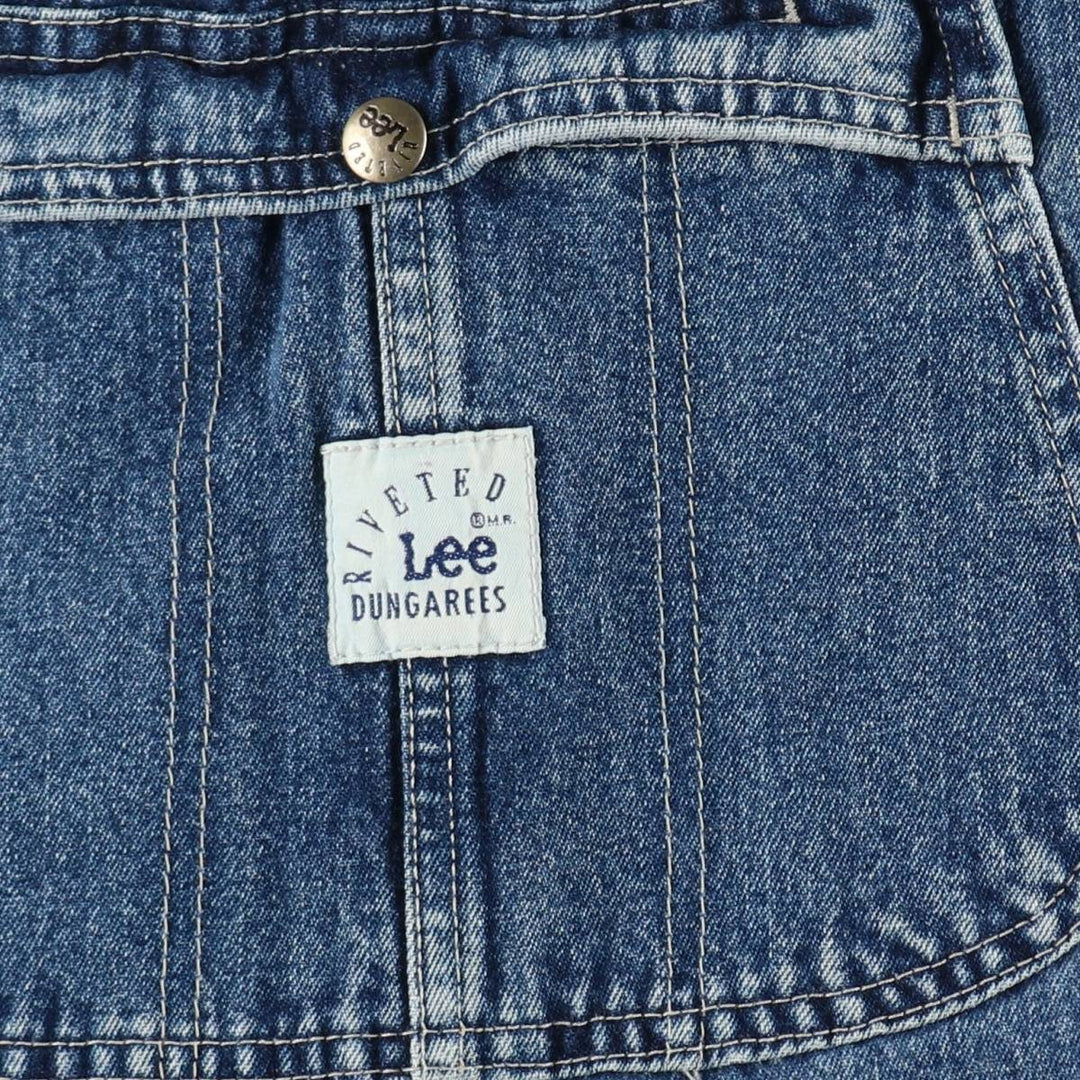 Lee DUNGAREES denim overalls, men's size W34 (approx.) unclear blue type Vintage Second Hand